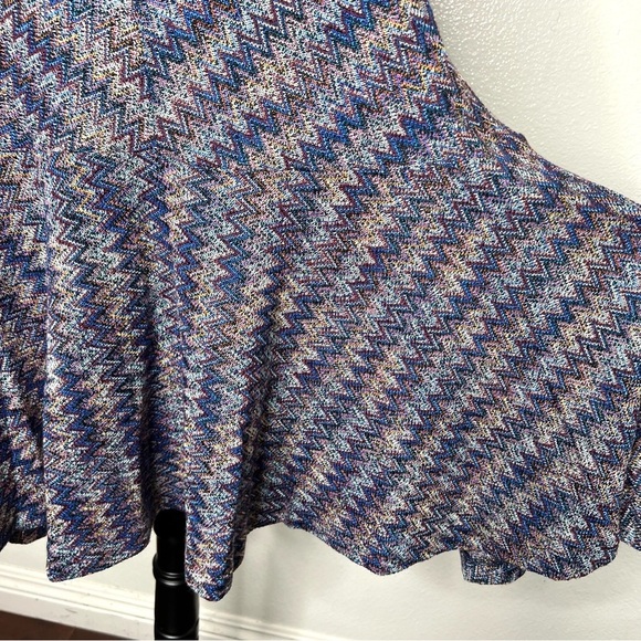 ANTHROPOLOGIE Maeve Westwater Knit Swing Dress Chevron Mini Size Medium - Picture 7 of 15